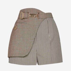 FENDI Buckled Houndstooth Short